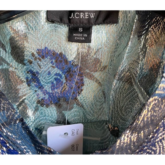 JCrew Ruffle-front top in floral-print jacquard - Picture 4 of 5